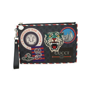 GUCCI Night Courier GG Supreme Clutch Bag